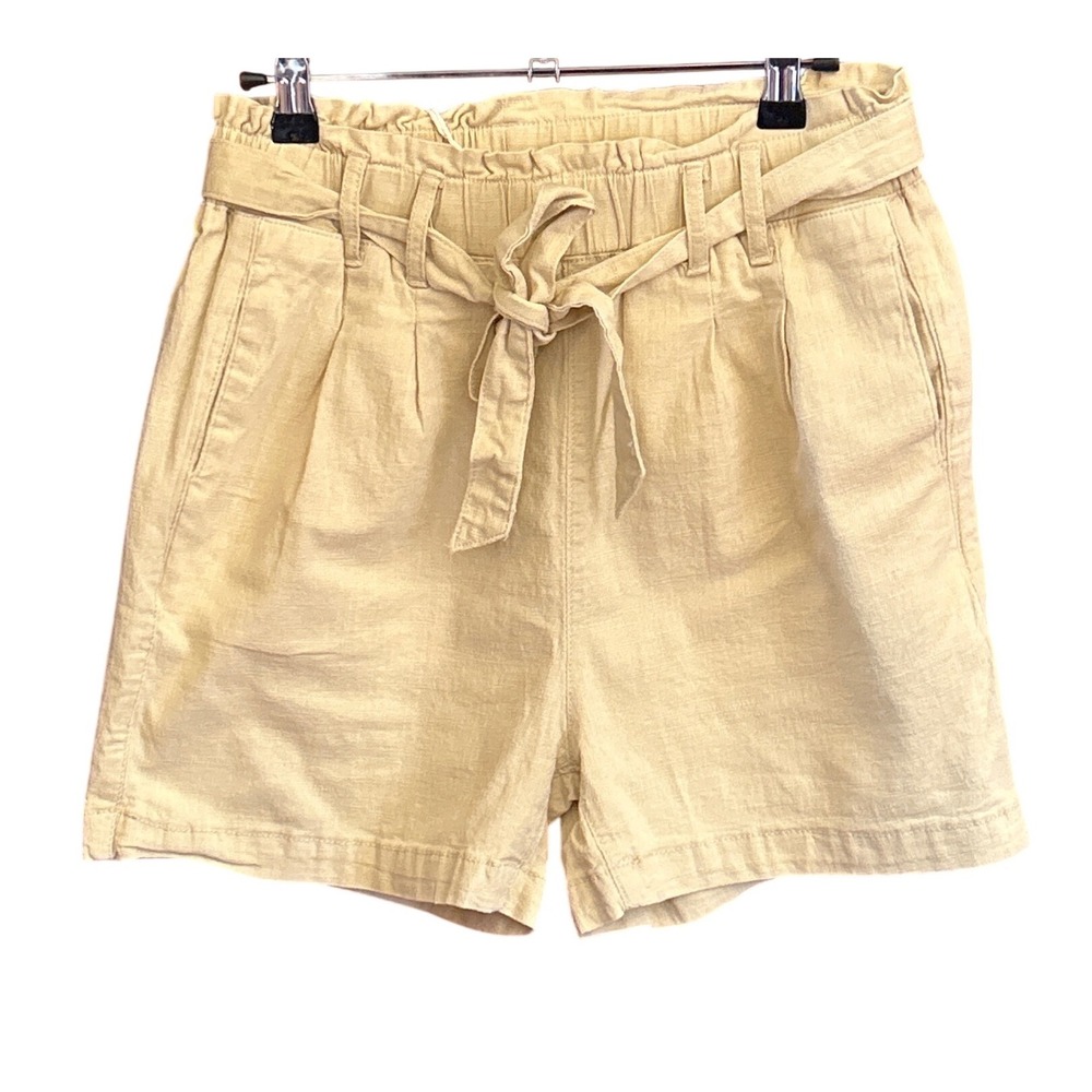 CYN by Cynthia Mehra Paperbag Shorts Resortwear Neutral Coastal Summer RD46067#